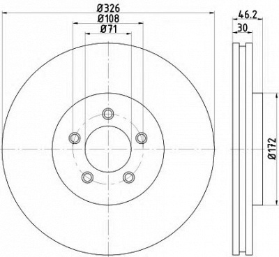 HELLA PAGID 8dd355115111 -  Тормозной диск